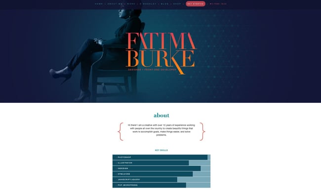 homepage for a personal type of website